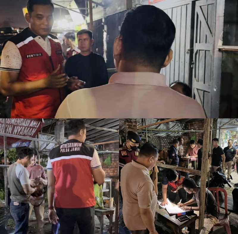 Panit I Subdit 3 Jatanras Ditreskrimum Polda Jambi Iptu Wiwik saat memberikan himbauan kepada pemuda yang diduga melakukan pungli serta membuat pernyataan 